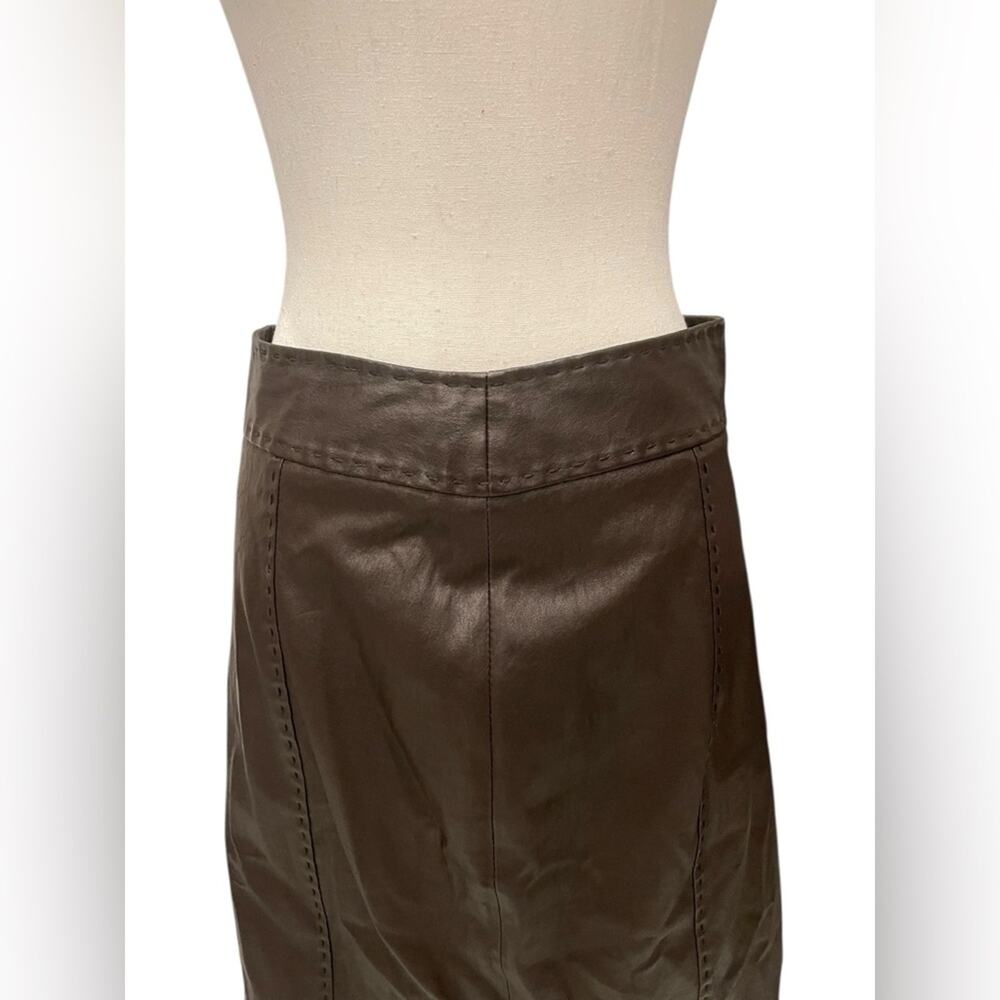 KITON Woman Dark Brown Faux Leather Skirt Size:46 - Picture 2 of 11